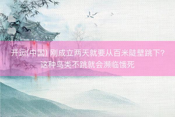 开运(中国) 刚成立两天就要从百米陡壁跳下?这种鸟类不跳就会濒临饿死