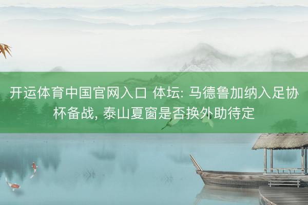 开运体育中国官网入口 体坛: 马德鲁加纳入足协杯备战， 泰山夏窗是否换外助待定