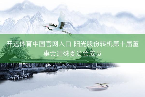 开运体育中国官网入口 阳光股份转机第十届董事会迥殊委员会成员