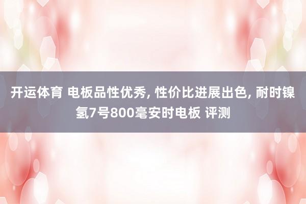 开运体育 电板品性优秀, 性价比进展出色, 耐时镍氢7号800毫安时电板 评测